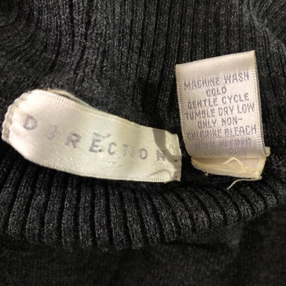 Direction Sweater Mens Size M Dark Gray Lightweight Knit Turtleneck Pullover - Picture 5 of 6
